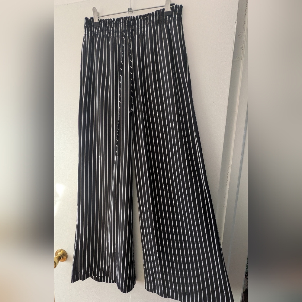 Ralph Lauren Striped Wide Leg Pants, Silky Feel